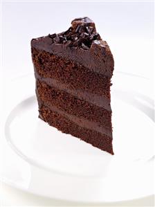 A piece of chocolate cake