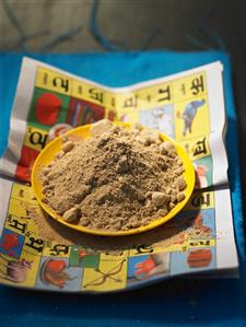 Mango powder (amchoor) on a plate