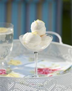 Lemon and vodka sorbet