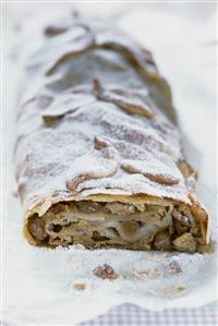 Apple, raisin and walnut strudel