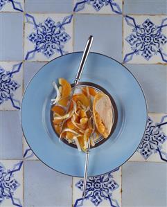 Guinea fowl breast with apricot and chicory salad