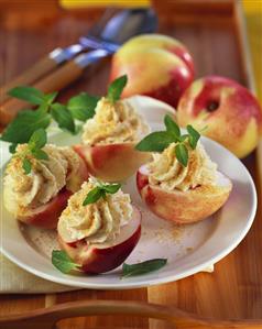 Nectarines with coconut cream