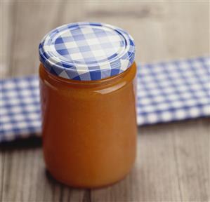 A jar of apricot jam