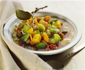 Vegetable stew with pasta shells