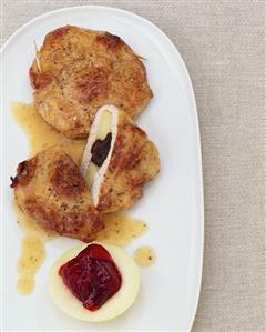 Escalopes stuffed with apples and prunes (Denmark)