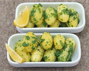 Potatoes with lemon butter and parsley