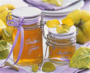 Two jars of quince jelly to give as gifts