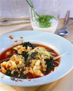 Bean and cabbage stew with paprika and poppy seeds