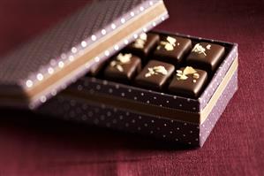 Nougat chocolates in gift box