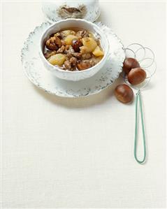 Zuppa d'oca (goose soup with chestnuts), Friuli, Italy