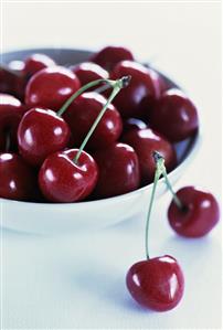 Cherries in a dish