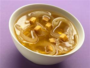 Onion soup with croutons