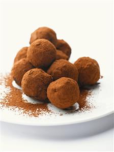 Several chocolate truffles