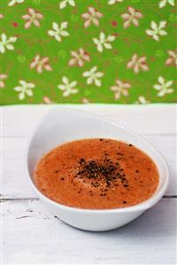 Gazpacho in a soup bowl