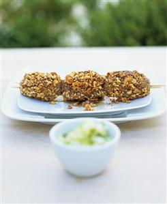 Koftas with asparagus and melon salsa