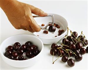 Stoning cherries