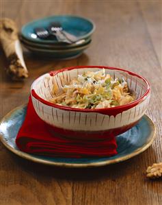 Savoy cabbage and apple with walnuts and horseradish