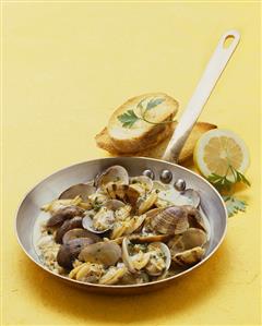 Clams in wine sauce