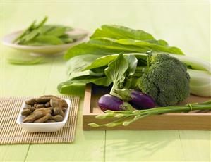 Still life with Asian vegetables and tamarinds