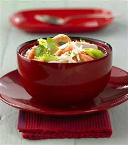 Chicken soup with glass noodles