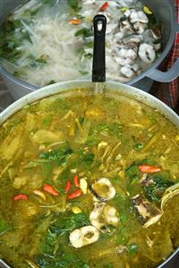 Cambodian curried fish soup with chilli