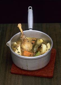 Pot-au-feu of goose