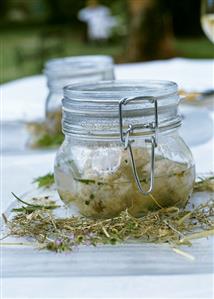 Hay flower consommé with cep dumplings