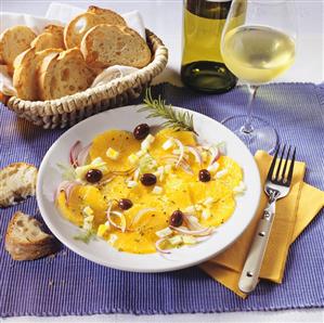 Orange salad with olives, fennel and onion (Sicily)