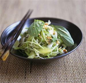 Salad of pomelo, Thai basil, green papaya and peanuts