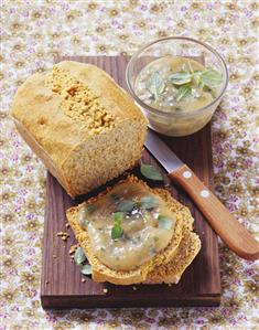 Cornbread with home-made quince puree