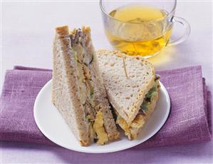 Vegetarian mango, tofu and soft cheese sandwich