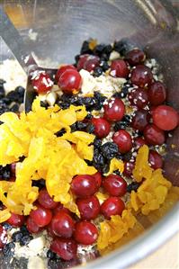 Mixing dried fruit (for biscuits)