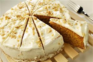 Iced carrot and orange cake