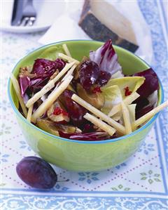 Damson salad with pecorino