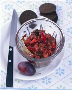 Savoury damson compote