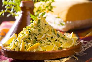 Tabbouleh (Lebanese bulgur salad with lemon and herbs)