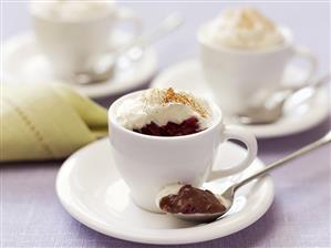 Chocolate cappuccino (Chocolate cream with cream topping in cup)