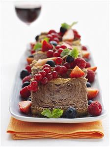 Chocolate parfait with fresh berries