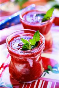 Cherry puree in two jars