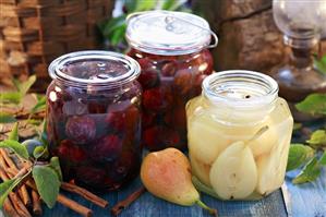 Bottled pears and plums