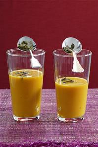 Cream of pumpkin soup with orange