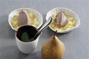 Chestnut cream with pear compote