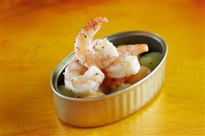 Prawns with melon balls (Spain)