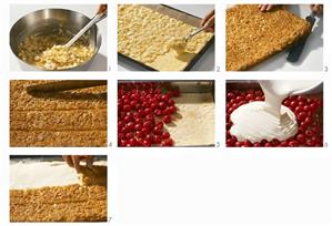 Making 'bee sting' cake with cherries