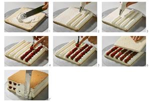 Making sponge cake with sweet cherries and cream