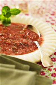 Watermelon soup with mint