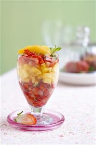 Strawberry and peach tartare