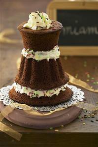 Elaborate chocolate cream cake