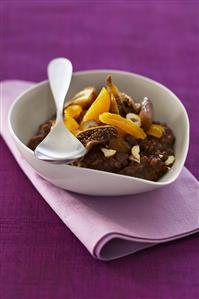 Chocolate risotto with dried fruit and nuts