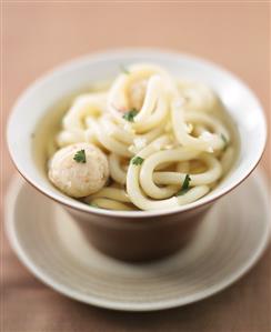 Noodle soup with meatballs